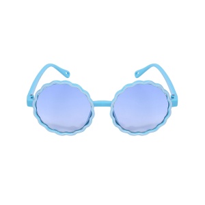 Ochelari de soare pentru copii, unisex, rotunzi, model summer cool, marime universala, albastri - Img 2