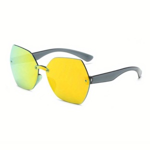 Ochelari de soare pentru femei, model pentru festival, tematica party mood on, marime universala, galbeni