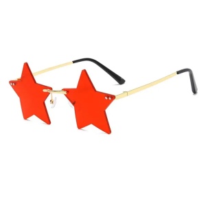 Ochelari de soare pentru femei, model super cool cu stea, tematica new star in town, marime universala, rosii