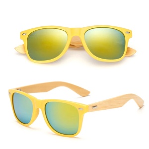 Ochelari de soare unisex, model clasic, vintage, tematica fashion men, marime universala, galbeni - Img 3
