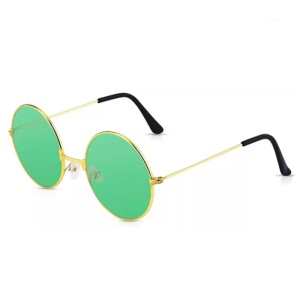 Ochelari de soare unisex, model retro rotund, tematica mistery cool, marime universala, verzi