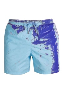 Pantaloni scurti de baie tip sort, barbati, albastru, cameleon, uscare rapida