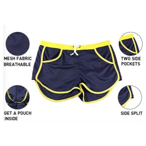 Pantaloni scurti tip boxeri, barbati, model sport, albastru inchis - Img 4