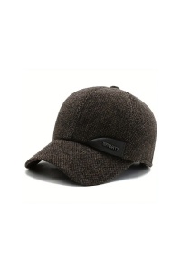 Sapca de barbati, cozoroc curbat, acoperitori pentru urechi, prindere reglabila, model chic si calduros, tematica gentleman style, marime universala, maro