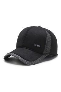 Sapca de barbati, cozoroc curbat, acoperitori pentru urechi, reglabila la spate, model calduros, tematica men style, marime universala, neagra
