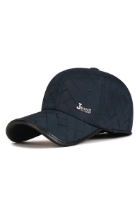 Sapca de barbati, cozoroc curbat, protectie pentru urechi, prindere reglabila, model sport, tematica fashion style, marime universala, albastru marin - Img 2