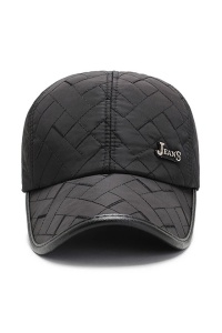 Sapca de barbati, cozoroc curbat, protectie pentru urechi, prindere reglabila, model sport, tematica fashion style, marime universala, neagra - Img 3
