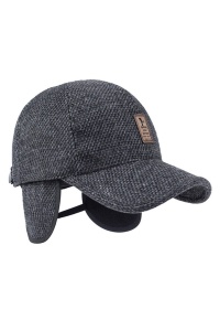 Sapca de barbati, cozoroc curbat, protectie pentru urechi, reglabila, model urban, tematica business style, marime universala, neagra - Img 3