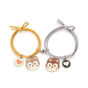 Set bratari cu magnet, tip sfoara, pandantiv figurine veverite, reglabile