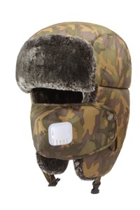 Set caciula barbatesc, impermeabila, imblanita si masca, calduroase, camuflaj maro cu verde