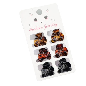 Set clesti de par, 6 bucati, design practic si elegant, model funda, M1, negru