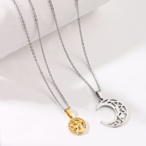 Set lant cuplu, soare si luna, inscriptie I love you, unisex - Img 2