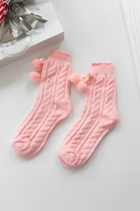 Soseste dama, model chic cu ciucurei, tematica comfy sleep, marime 38 – 42, roz - Img 3