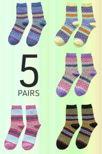 Sosete dama, set 5 perechi, model calduros si vesel, tematica I love winter, marime 38 – 42, multicolore - Img 2