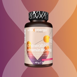 VITAXYNERGY Chewable Vitamin B6 + Mg - 30 Tablete Supliment Nutritiv pentru Stres, Anxietate, Insomnie, Carente de Magneziu si B6 Aprobat de Ministerul Sanatatii Certificat FDA, GMP, Halal - Img 2