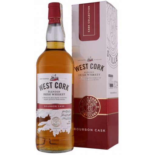 West Cork Bourbon Cask Cutie Cadou 0.7L – Whisky Irlandez Îmbătrânit în Bourbon, Într-un Ambalaj Cadou Rafinat