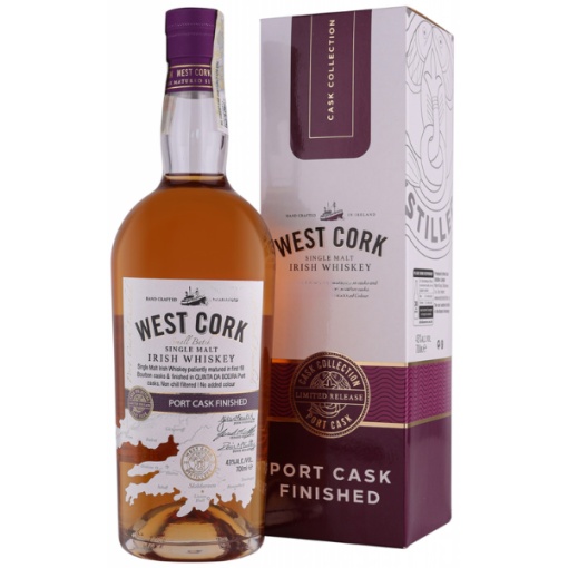 West Cork Port Cask Cutie Cadou 0.7L – Whisky Irlandez Cu Finisaj Elegant În Butoaie de Porto!