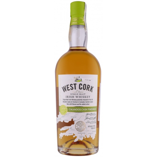 West Cork Calvados Cask 0.7L – Whisky Irlandez Îmbătrânit în Butoaie de Calvados, cu Arome Fructate și Rafinate