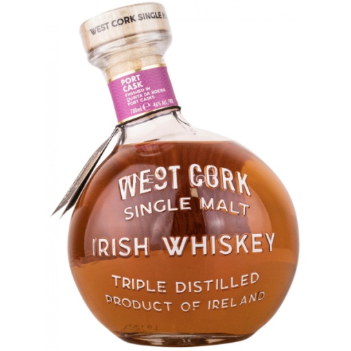 West Cork Port Cask Maritime 0.7L – Whisky Irlandez cu Finisaj Elegant în Butoaie de Porto!