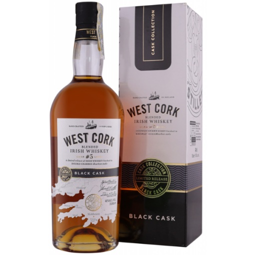 West Cork Black Cask Cutie Cadou 0.7L – Whisky Irlandez Premium Îmbătrânit în Bourbon, Într-un Ambalaj Cadou Rafinat