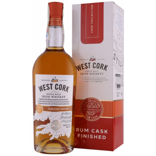 West Cork Rum Cask Cutie Cadou 0.7L – O Experiență Exotică, cu Arome Intense de Rom