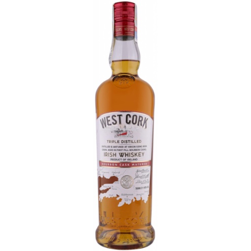 West Cork Bourbon Cask 0.7L – Whisky Irlandez Îmbătrânit în Butoaie de Bourbon, cu Arome Dulci și Rafinate