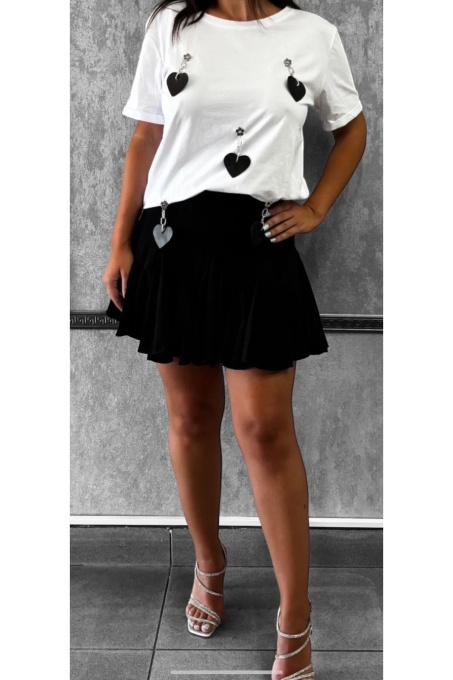 Fusta neagra cu pantalon scurt