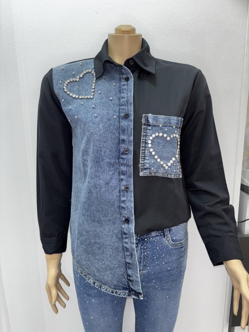 Cămașă din denim și bumbac