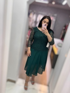 Rochie de ocazie din tull și dantelă cu paiete - Img 2