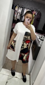 Rochie de zi damă cu imprimeu floral și mix de materiale – model lejer, disponibil în mai multe printuri - Img 2
