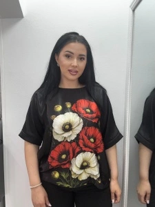 Cămașă damă elegantă cu imprimeu floral maxi – croială lejeră - Img 3