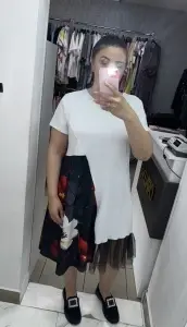 Rochie casual damă cu imprimeu floral și mix de materiale – model lejer, disponibil în mai multe printuri, cu dantelă - Img 2