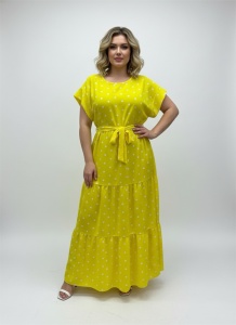 Rochie lungă cu buline - croială feminină