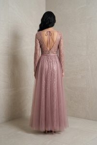 Rochie lungă de seară cu trenă și paiete – eleganță glamour - Img 3