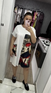 Rochie de zi damă cu imprimeu floral și mix de materiale – model lejer, disponibil în mai multe printuri - Img 3