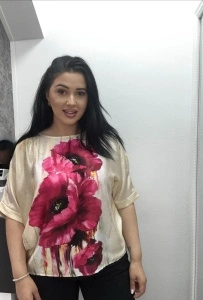 Cămașă damă elegantă cu imprimeu floral maxi – croială lejeră