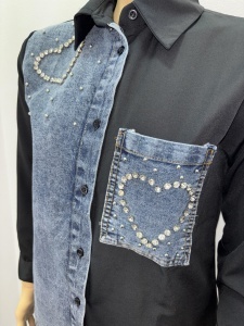Cămașă din denim și bumbac - Img 3