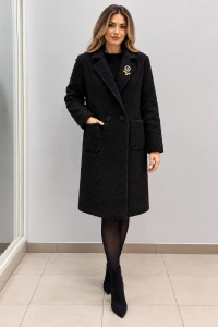 Palton Dama Elegant cu Broșă Decorativă și Buzunare – Disponibil în Mai Multe Culori - Img 2
