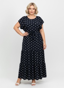 Rochie lungă cu buline - croială feminină - Img 2