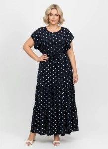 Rochie lungă cu buline - croială feminină - Img 2
