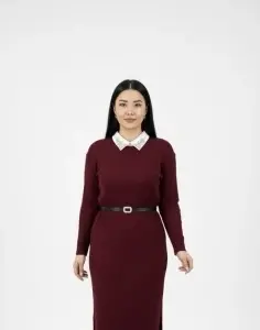 Rochie damă din tricot accesorizată cu ștrasuri la guler– stil elegant și feminin - Img 5