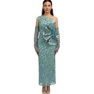 Rochie turcoaz cu paiete