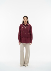 Bluză tip cămașă cu detalii decorative – stil elegant casual