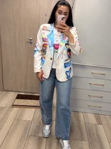 Blugi dama cu capse - balloon fit