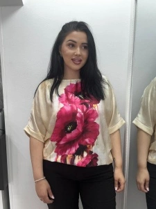 Cămașă damă elegantă cu imprimeu floral maxi – croială lejeră - Img 2