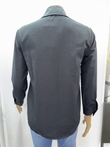 Cămașă damă neagră cu denim și aplicații – design modern, mânecă lungĂ - Img 2