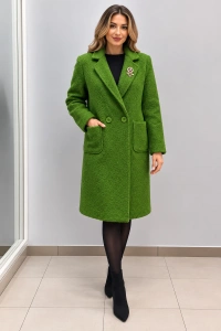 Palton Dama Elegant cu Broșă Decorativă și Buzunare – Disponibil în Mai Multe Culori - Img 3