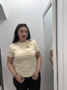 Tricou damă din bumbac cu aplicații florale 3D – confortabil, elegant, disponibil în mai multe culori - Img 6