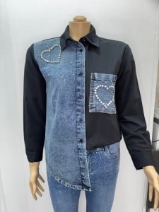 Cămașă din denim și bumbac - Img 1