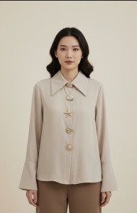 Cămașă elegantă cu nasturi statement – model premium